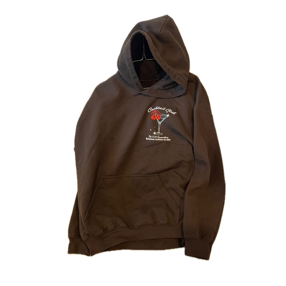 Cocktail Club Hollywood CA Brown Hoodie Mens L